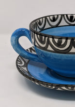 Load image into Gallery viewer, Reckless Large Aztec Breakfast Cup and Saucer