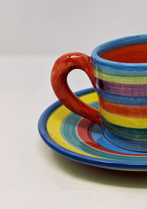 Reckless Espresso Candy Stripe Cup and Saucer